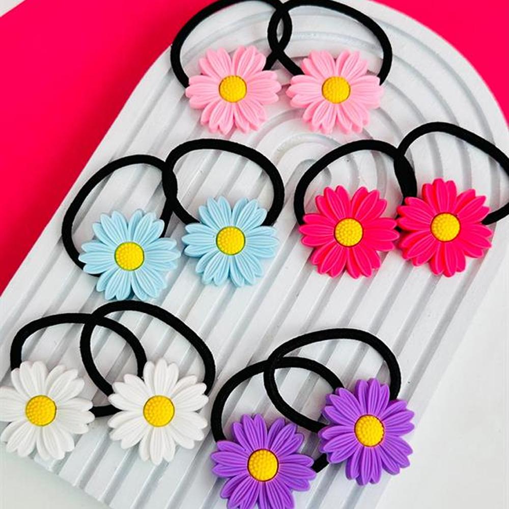 Renkli Papatya Çocuk Lastik Toka