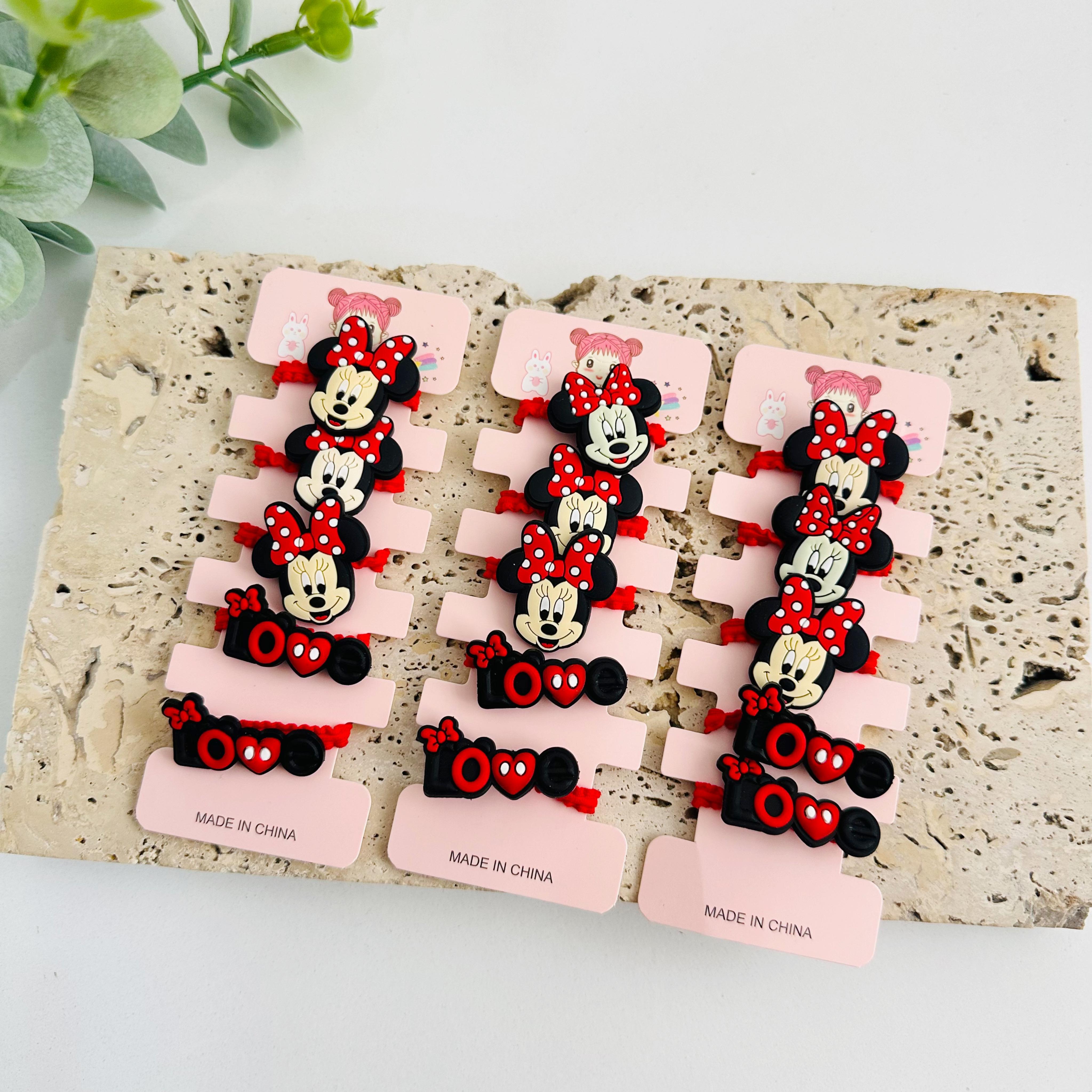 Minnie Mouse Figürlü 5 li Lastik Çocuk Set Toka