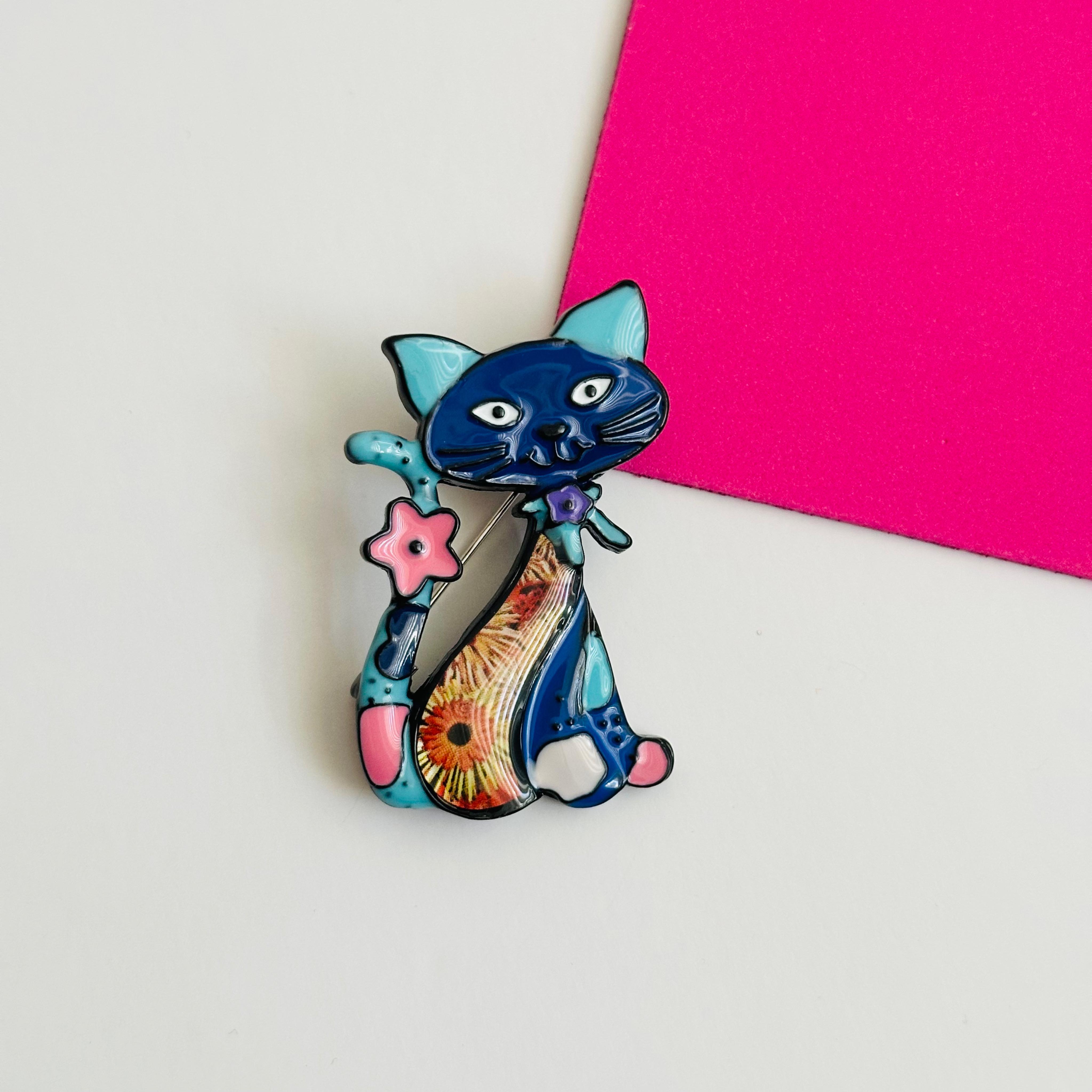 Mavi Kedi Broş